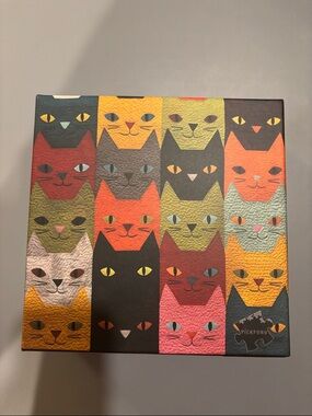 Colorful cat faces 1000 piece jigsaw puzzle